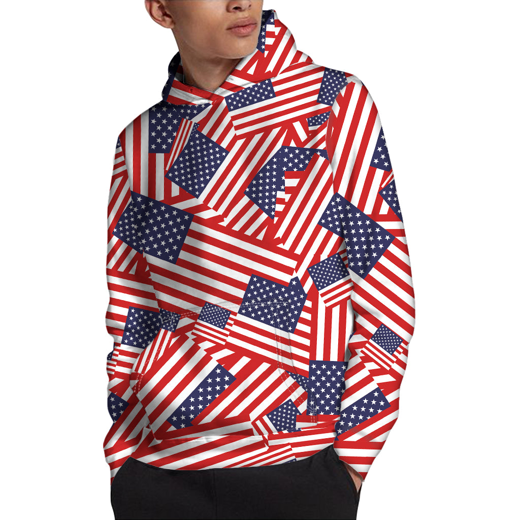 Independence Day USA Flag Pattern Print Pullover Hoodie