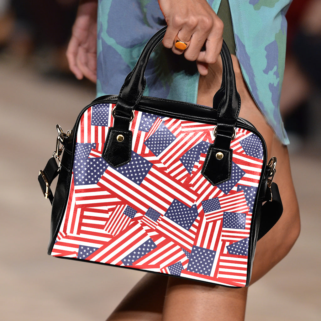 Independence Day USA Flag Pattern Print Shoulder Handbag