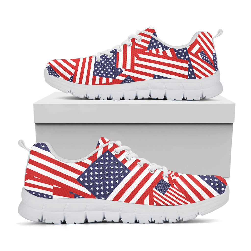 Independence Day USA Flag Pattern Print White Sneakers