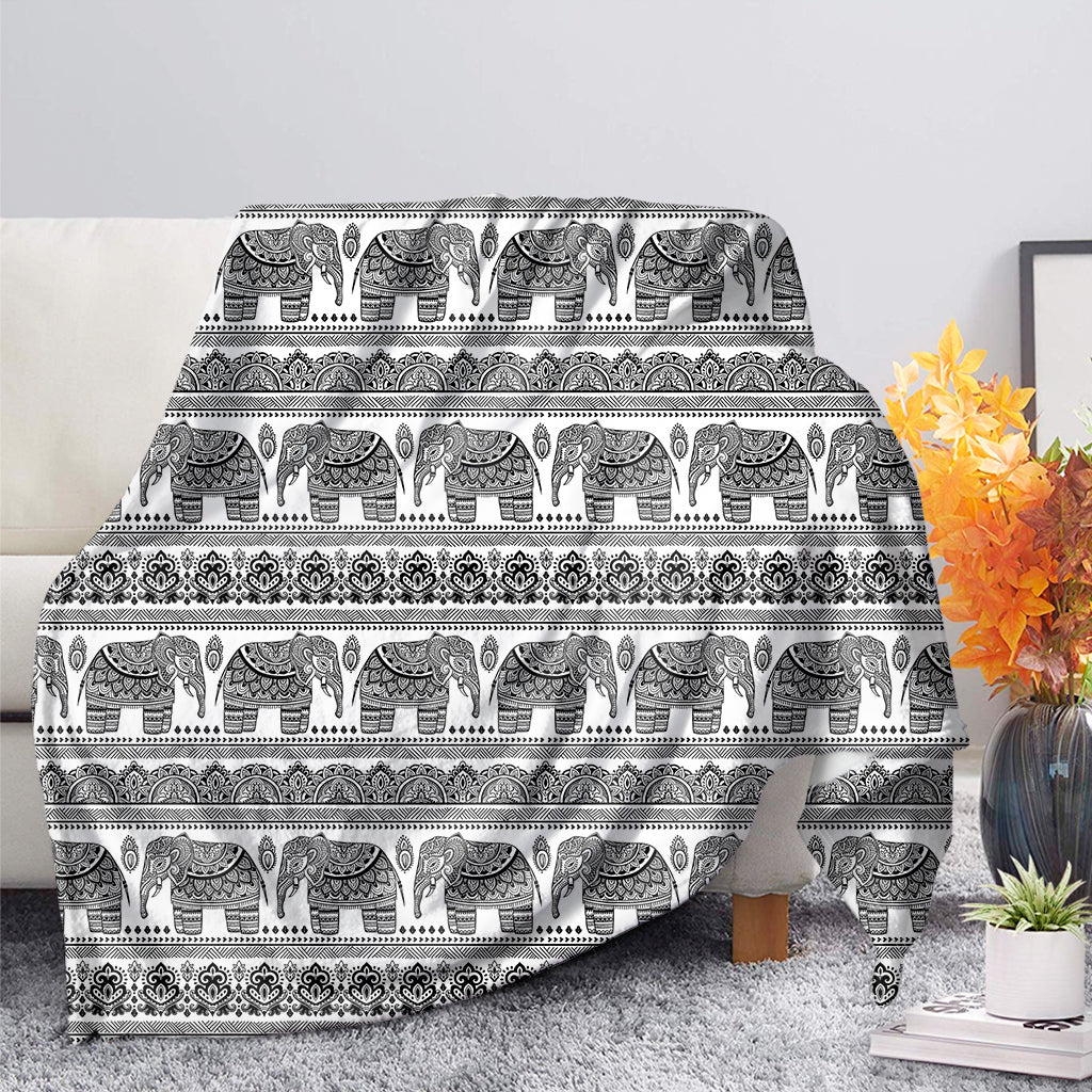 Indian Bohemian Elephant Pattern Print Blanket