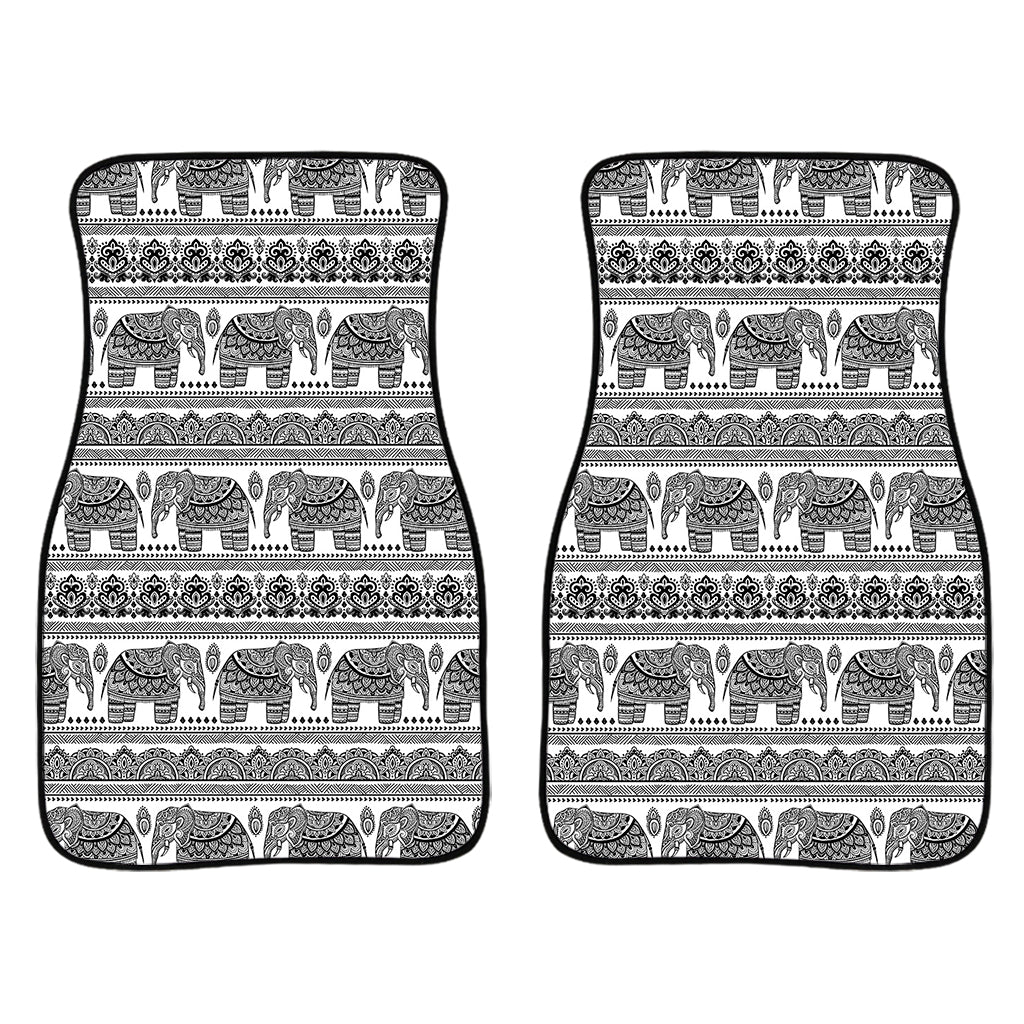 Indian Bohemian Elephant Pattern Print Front Car Floor Mats