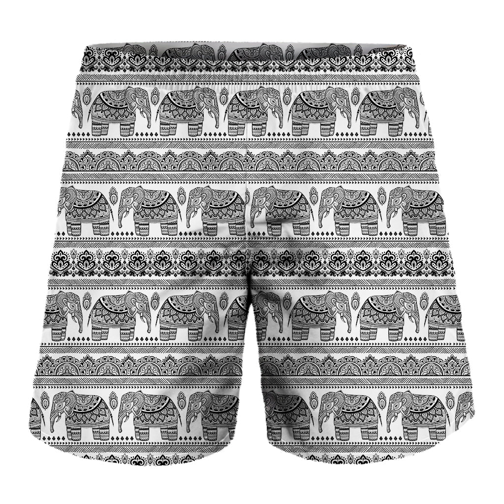 Indian Bohemian Elephant Pattern Print Men's Shorts