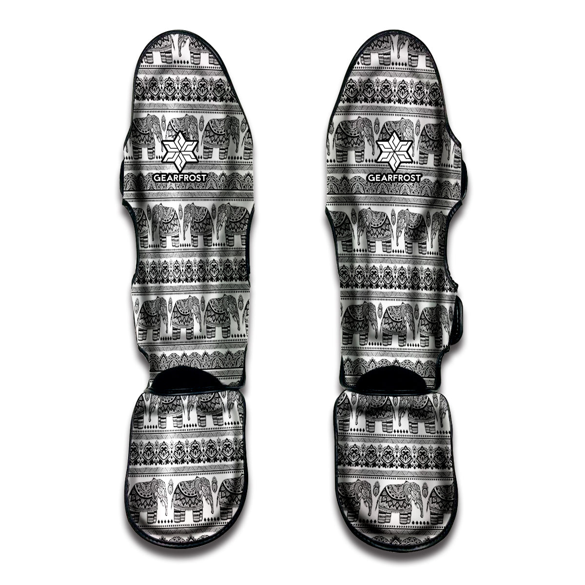 Indian Bohemian Elephant Pattern Print Muay Thai Shin Guards