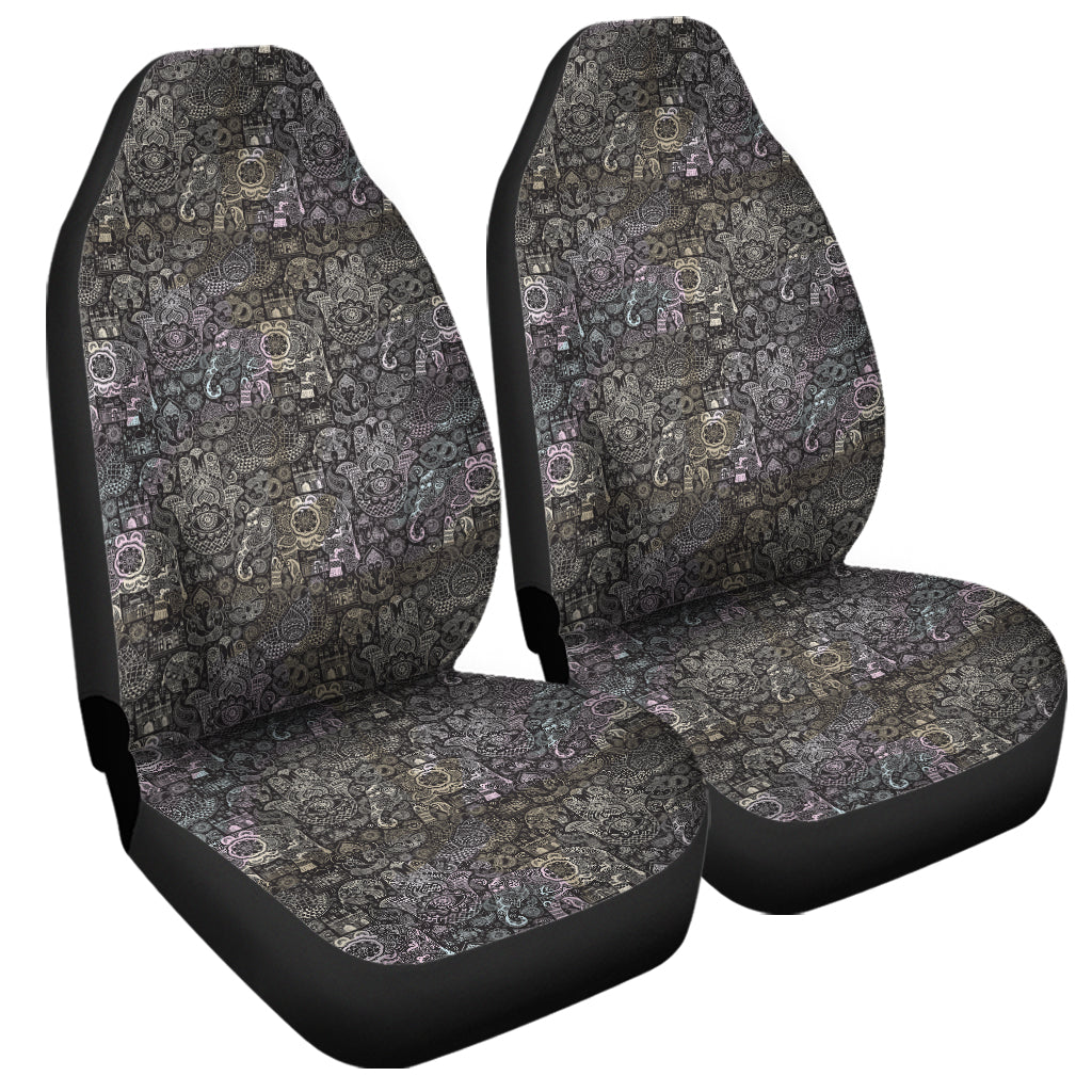 Indian Boho Elephant Pattern Print Universal Fit Car Seat Covers