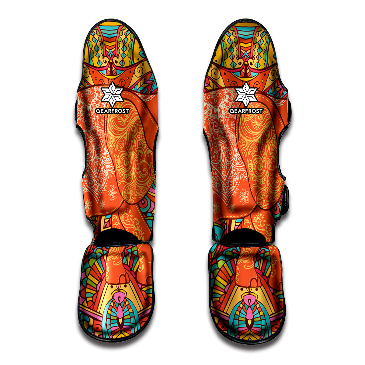 Indian Boho Hippie Elephant Print Muay Thai Shin Guards