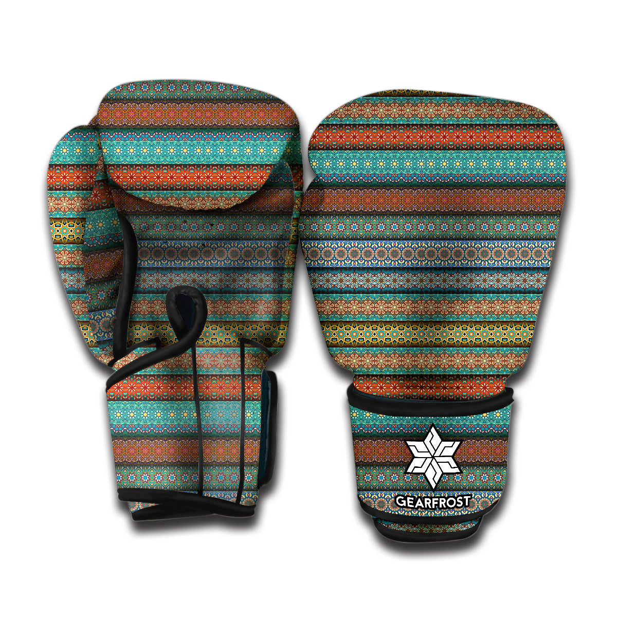 Indian Ethnic Pattern Print Boxing Gloves