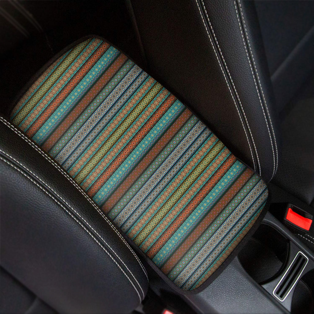 Indian Ethnic Pattern Print Car Center Console Cover