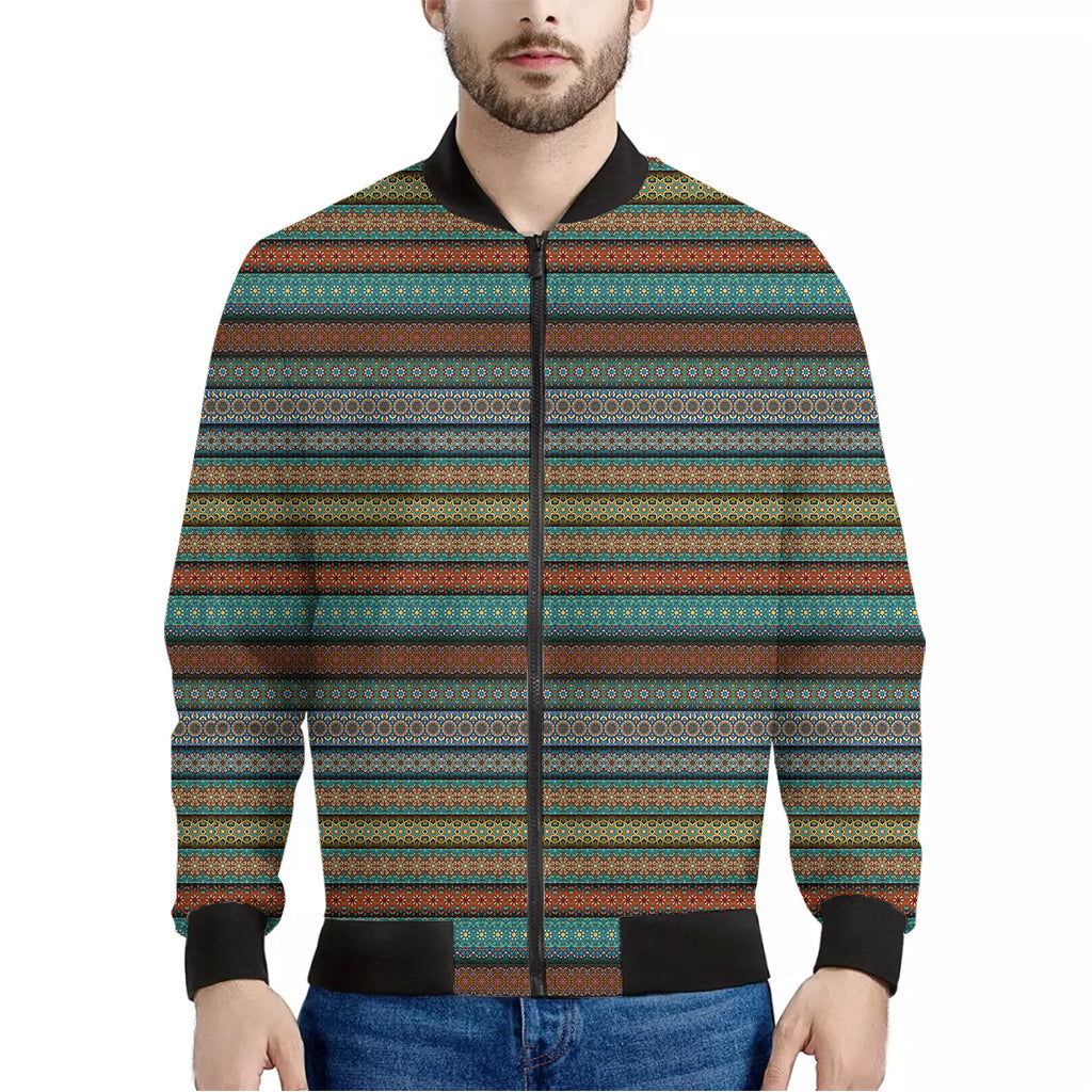 Indian Ethnic Pattern Print Men's Bomber Jacket