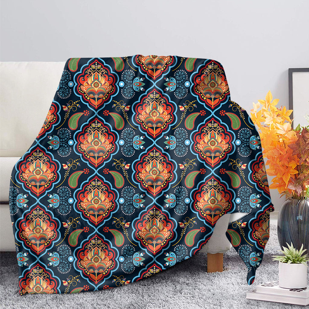 Indian Floral Paisley Pattern Print Blanket