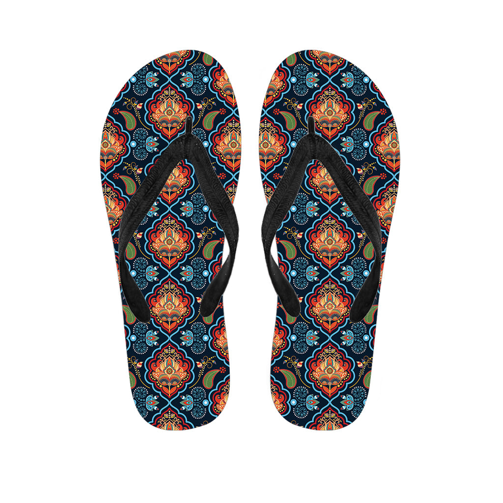 Indian Floral Paisley Pattern Print Flip Flops