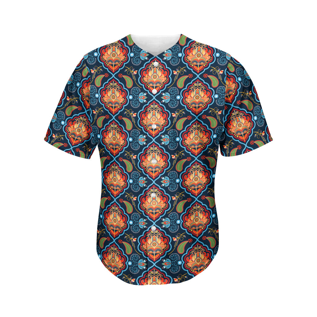 Indian Floral Paisley Pattern Print Men's Baseball Jersey