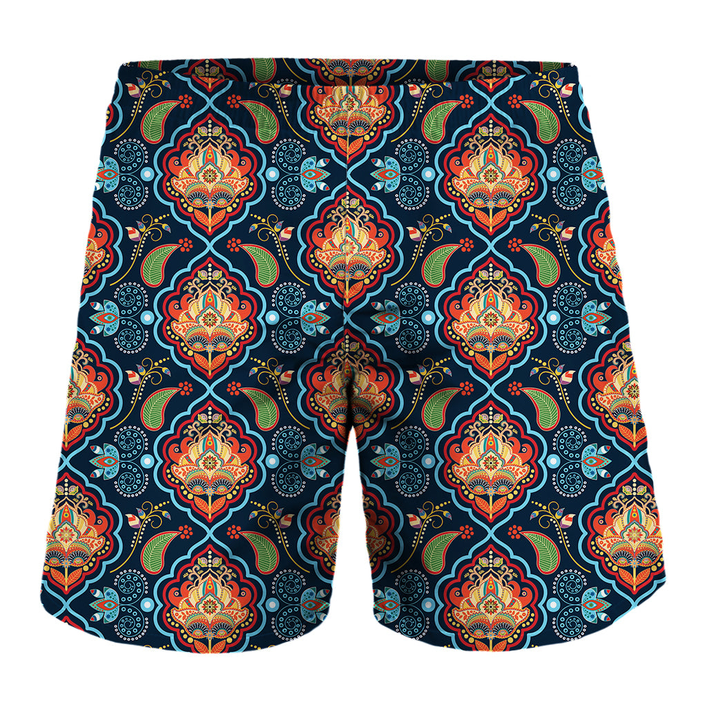 Indian Floral Paisley Pattern Print Men's Shorts