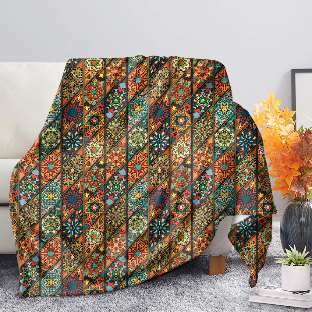 Indian Floral Patchwork Pattern Print Blanket