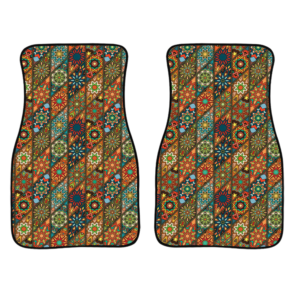 Indian Floral Patchwork Pattern Print Front Car Floor Mats