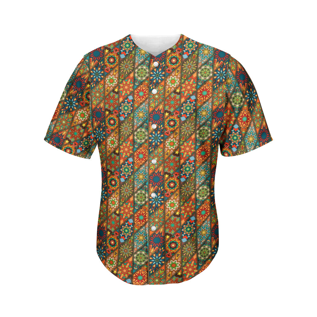 Indian Floral Patchwork Pattern Print Men's Baseball Jersey