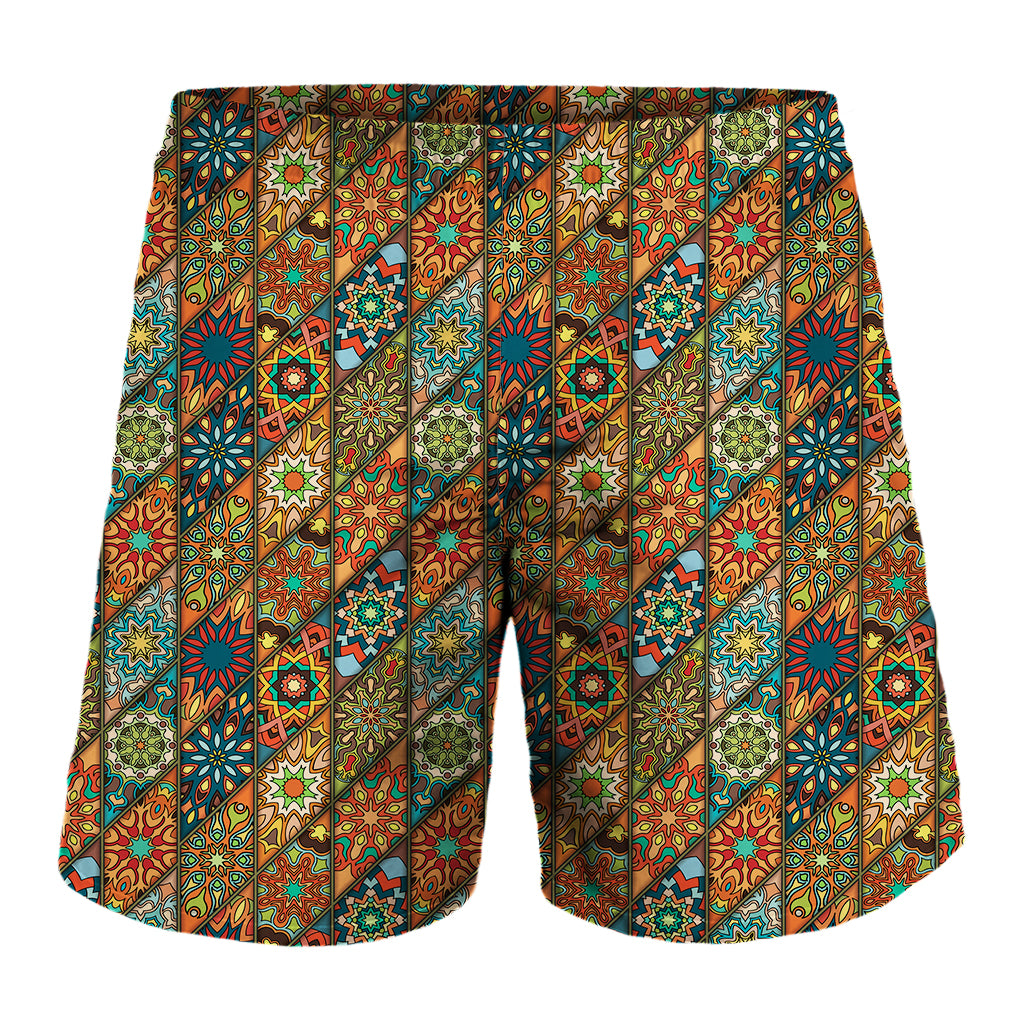 Indian Floral Patchwork Pattern Print Men's Shorts