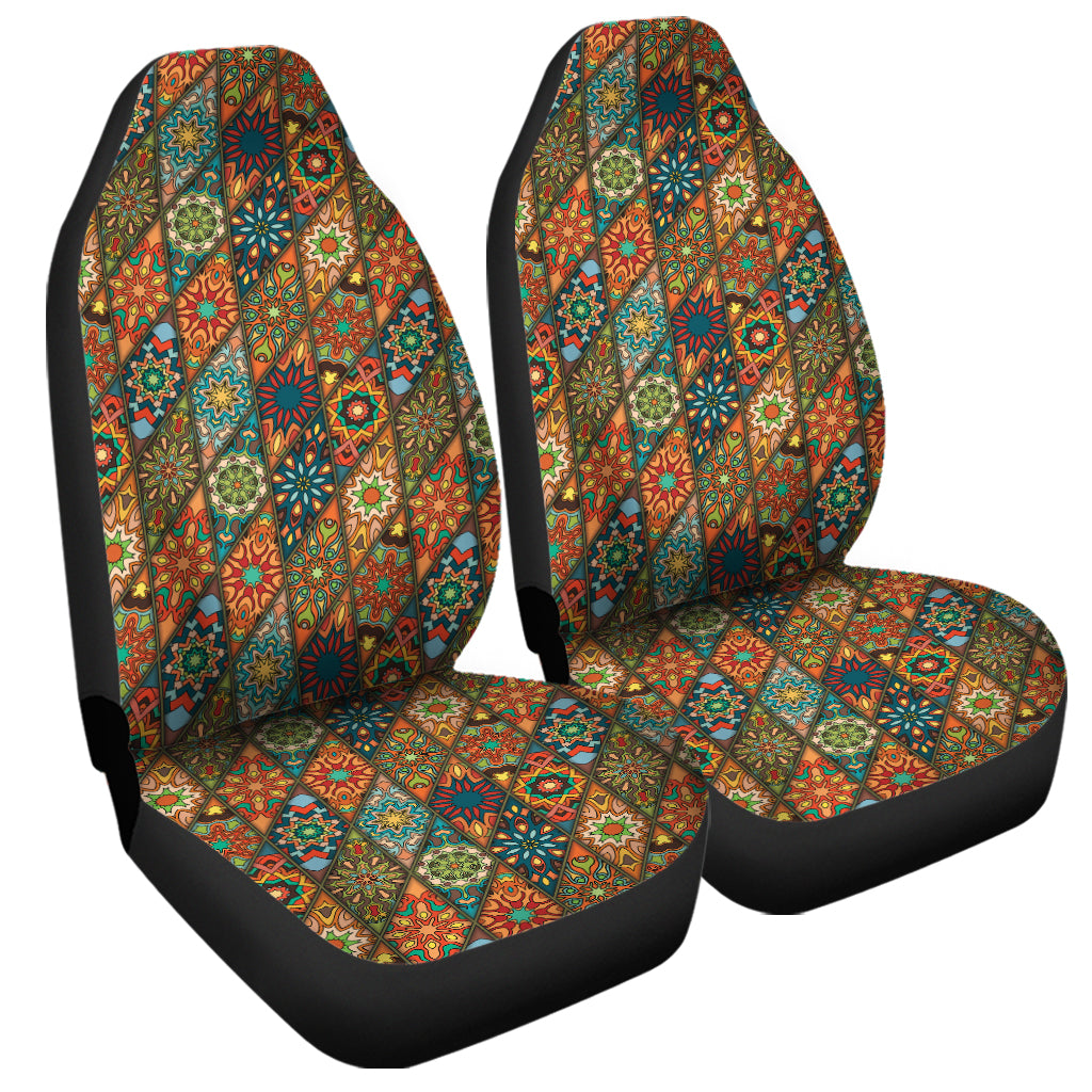 Indian Floral Patchwork Pattern Print Universal Fit Car Seat Covers