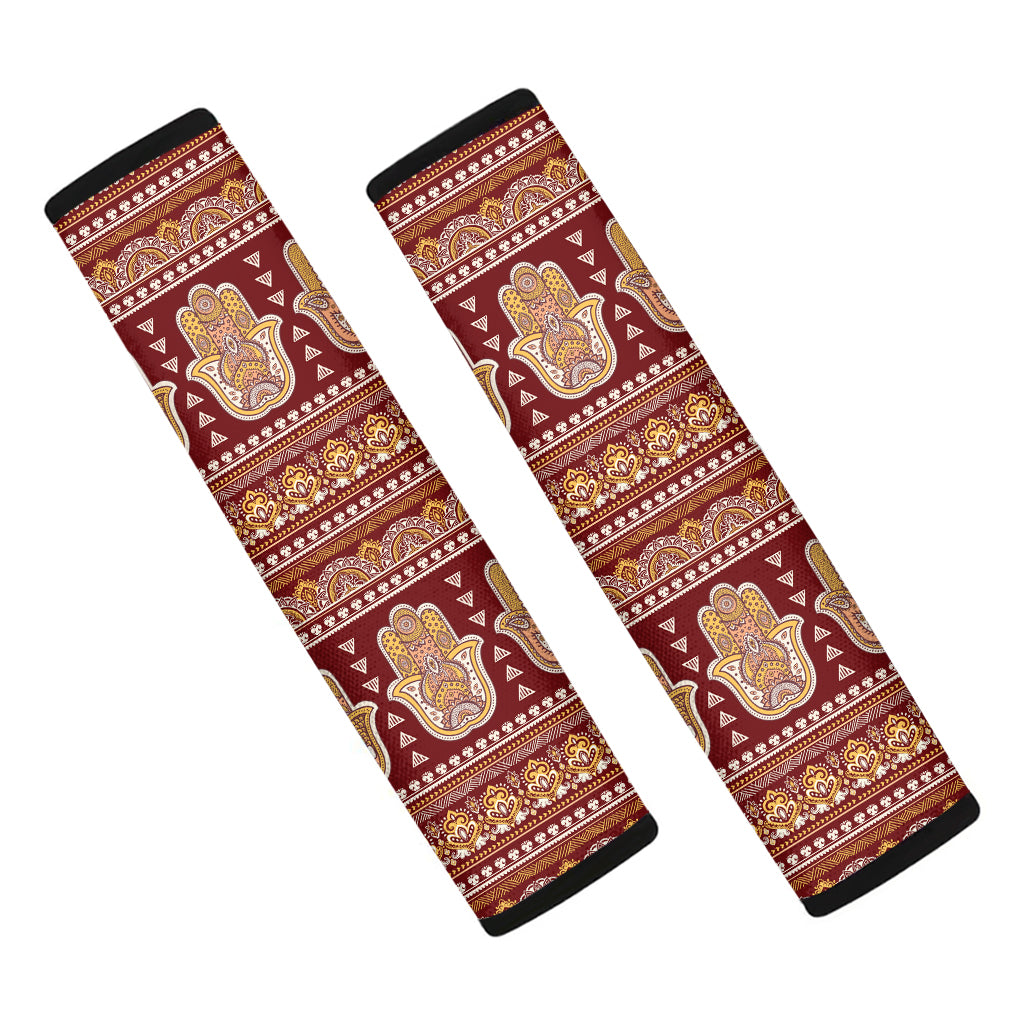 Indian Hamsa Hand Print Car Seat Belt Covers