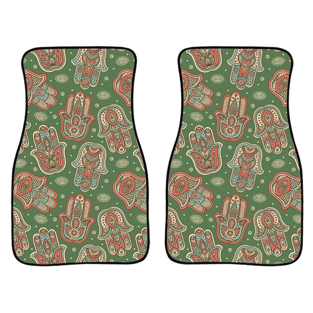 Indian Hamsa Pattern Print Front Car Floor Mats