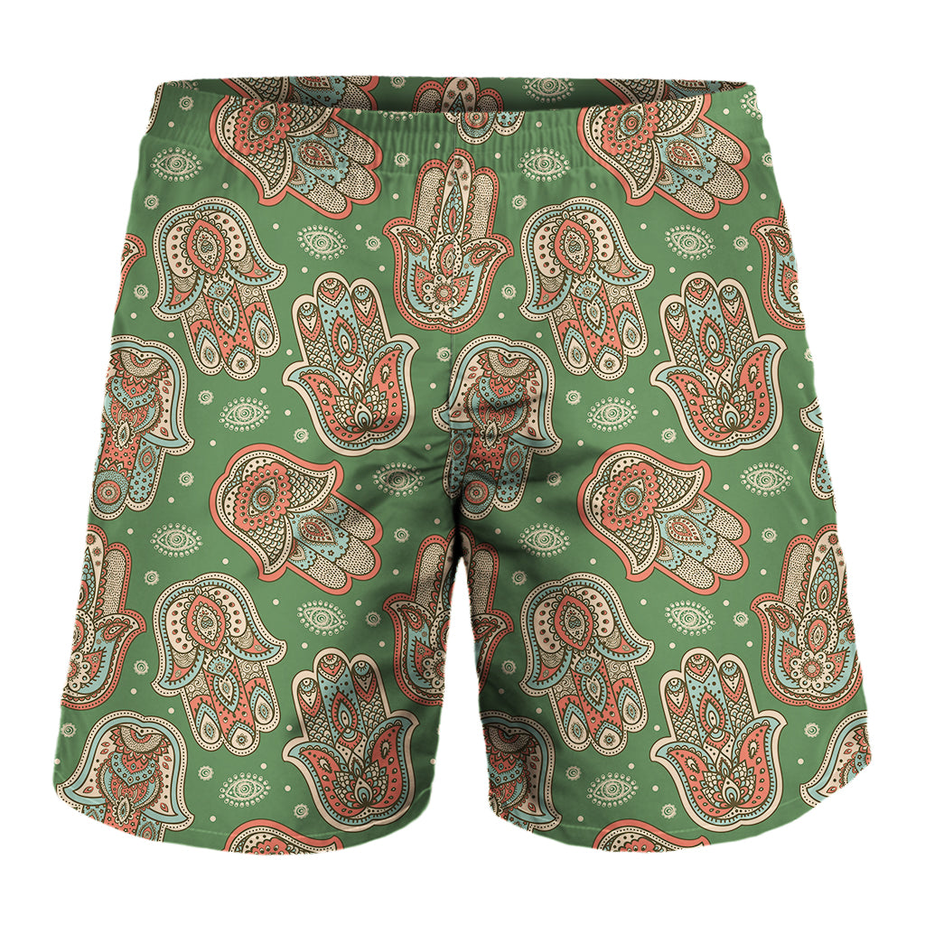 Indian Hamsa Pattern Print Men's Shorts