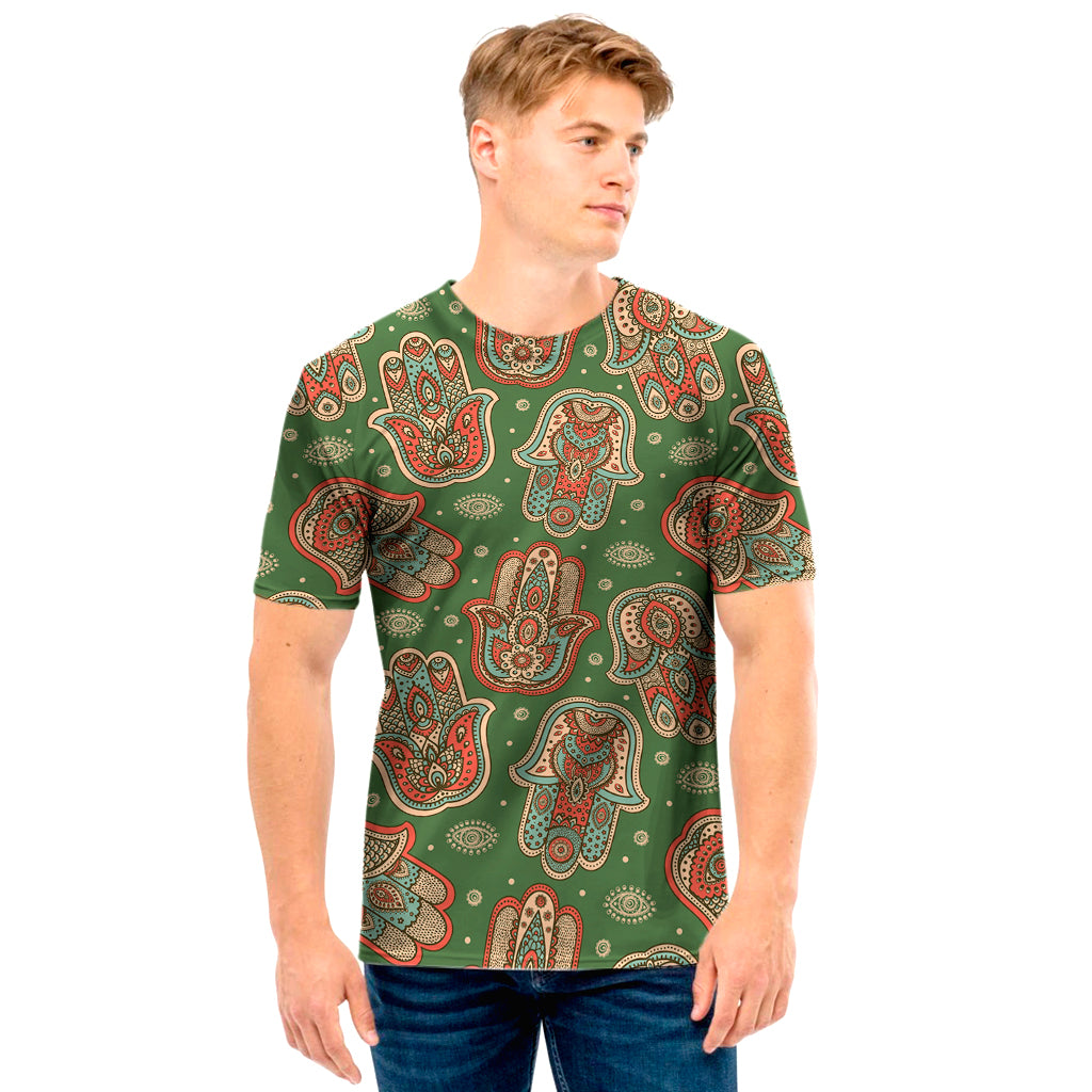 Indian Hamsa Pattern Print Men's T-Shirt