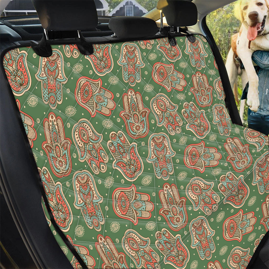 Indian Hamsa Pattern Print Pet Car Back Seat Cover