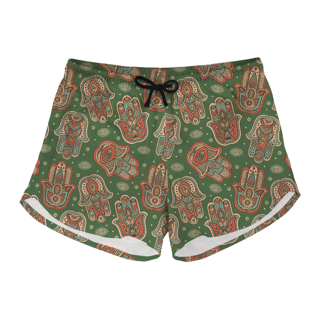 Indian Hamsa Pattern Print Women's Shorts