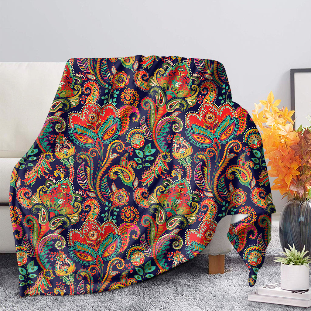 Indian Paisley Pattern Print Blanket