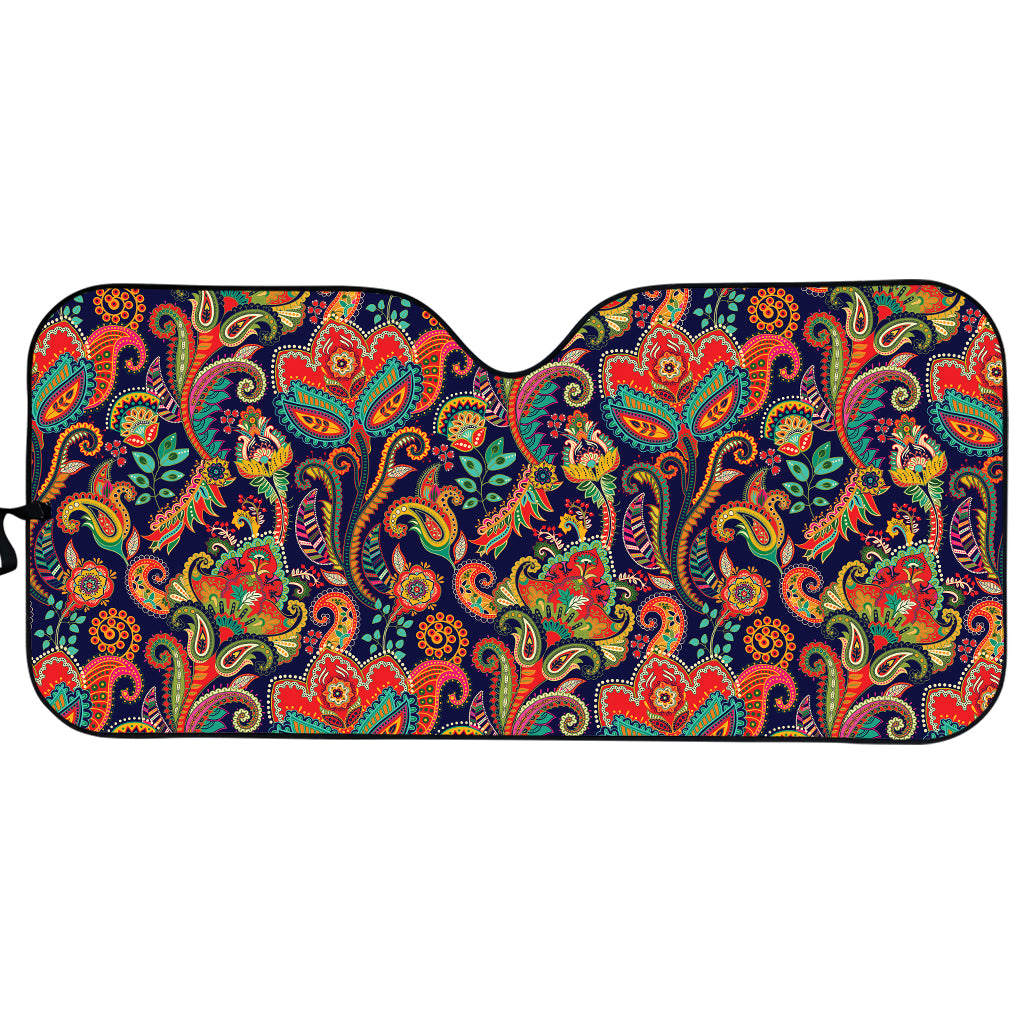 Indian Paisley Pattern Print Car Sun Shade