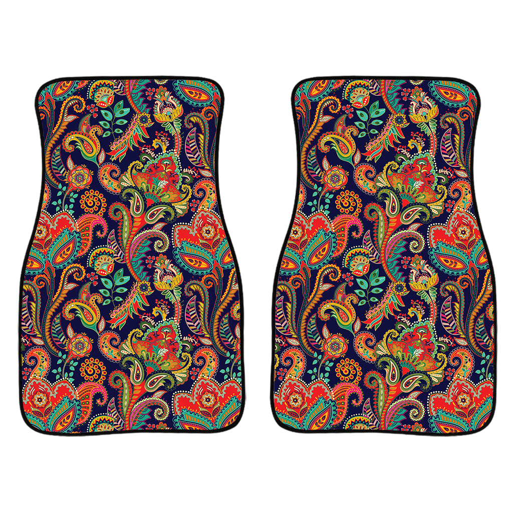 Indian Paisley Pattern Print Front Car Floor Mats