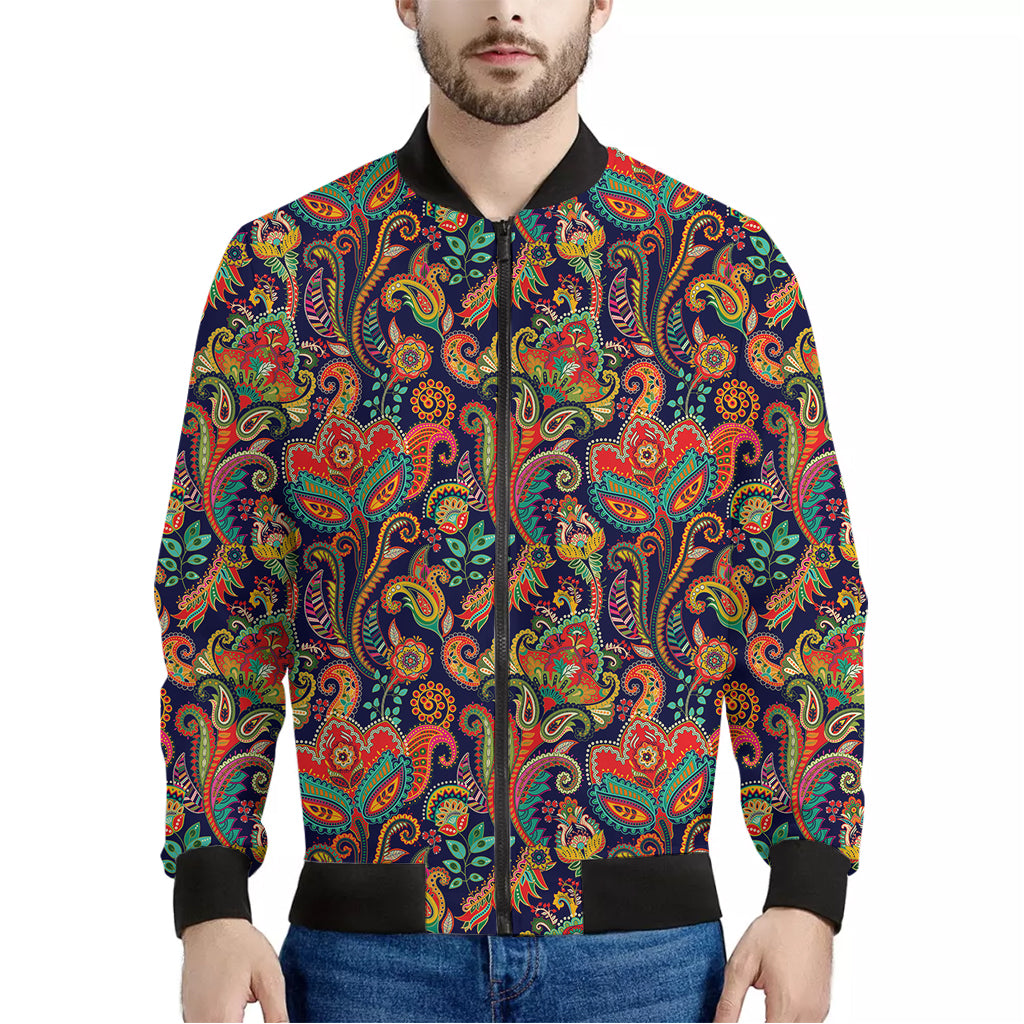 Indian Paisley Pattern Print Men's Bomber Jacket