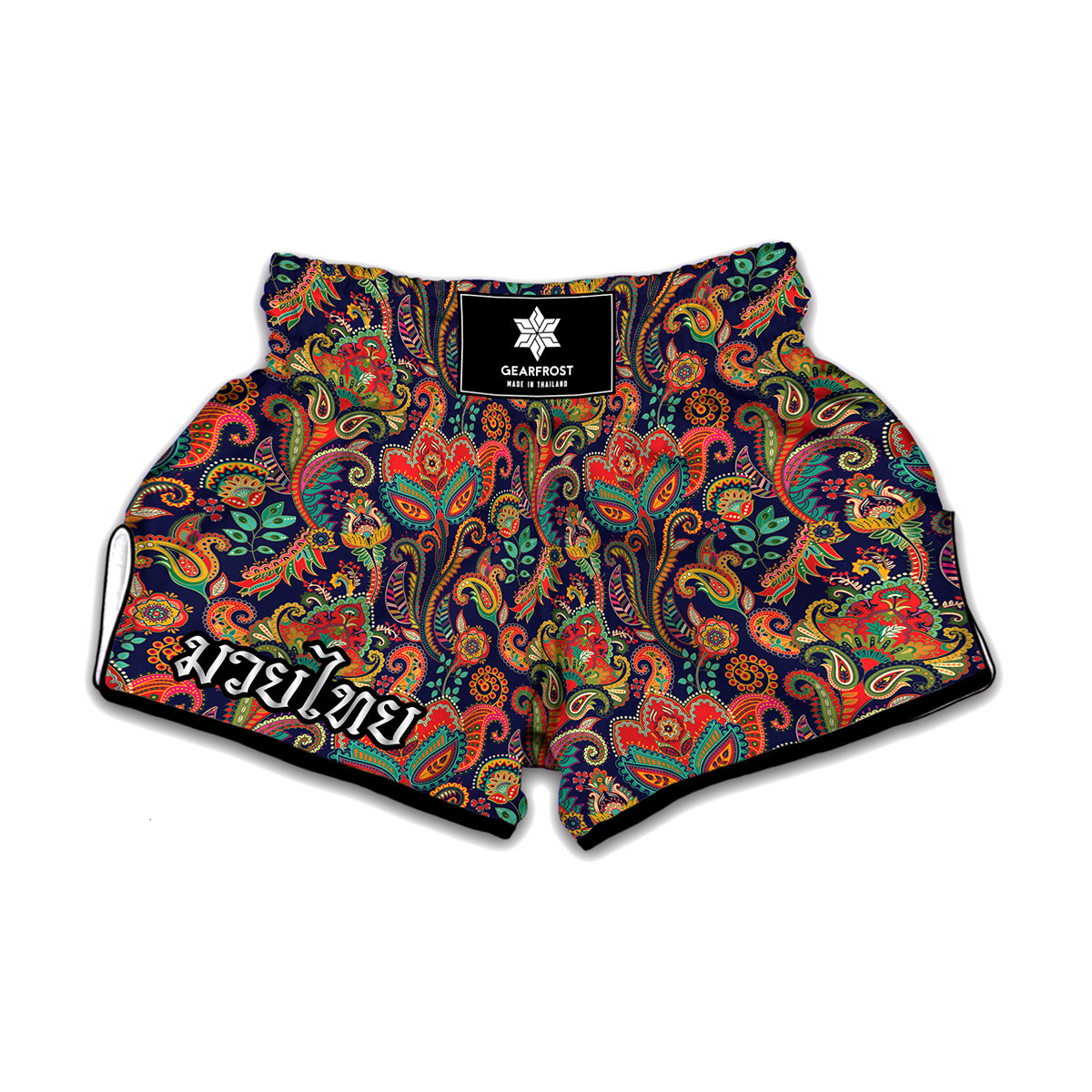 Indian Paisley Pattern Print Muay Thai Boxing Shorts