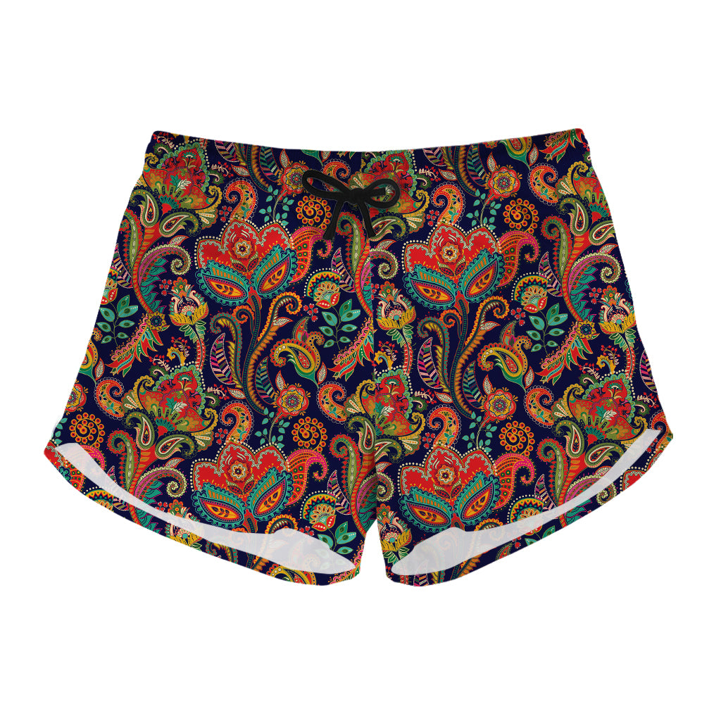 Indian Paisley Pattern Print Women's Shorts