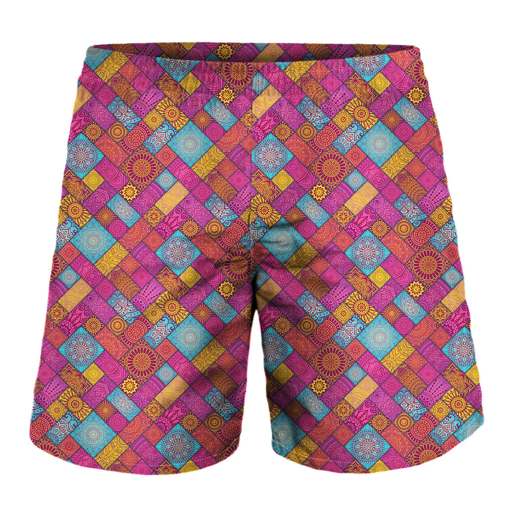 Indian Patchwork Pattern Print Men's Shorts