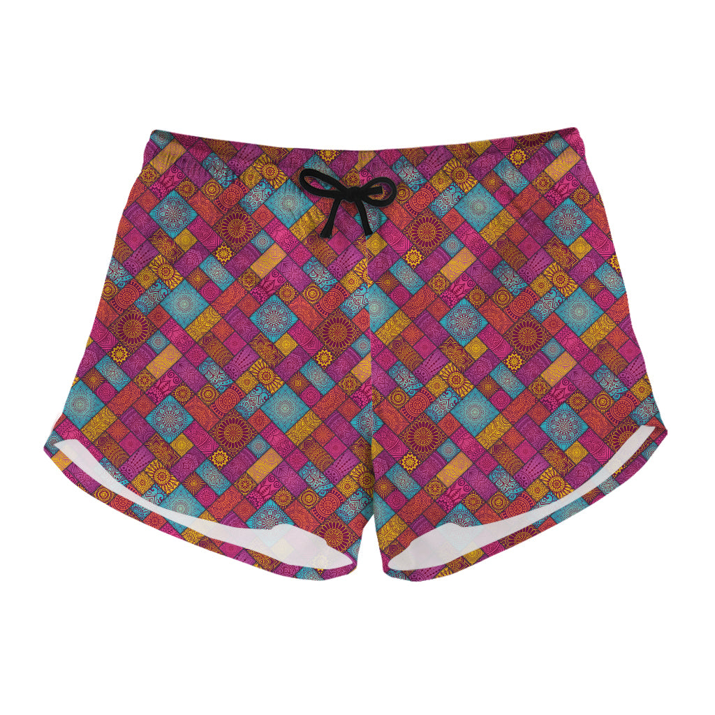 Indian Patchwork Pattern Print Women's Shorts