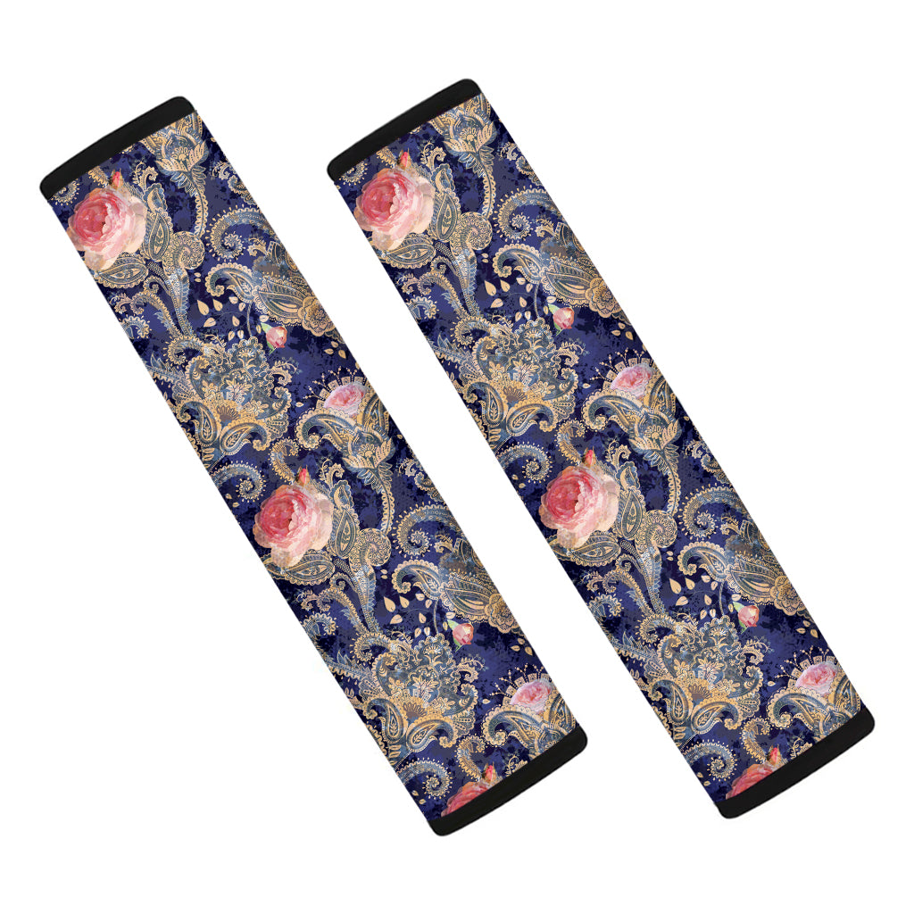 Indian Rose Paisley Pattern Print Car Seat Belt Covers