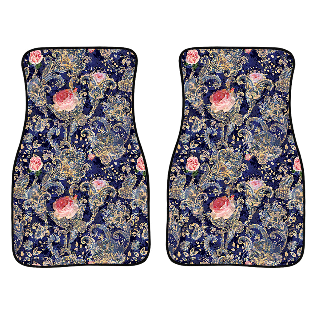 Indian Rose Paisley Pattern Print Front Car Floor Mats