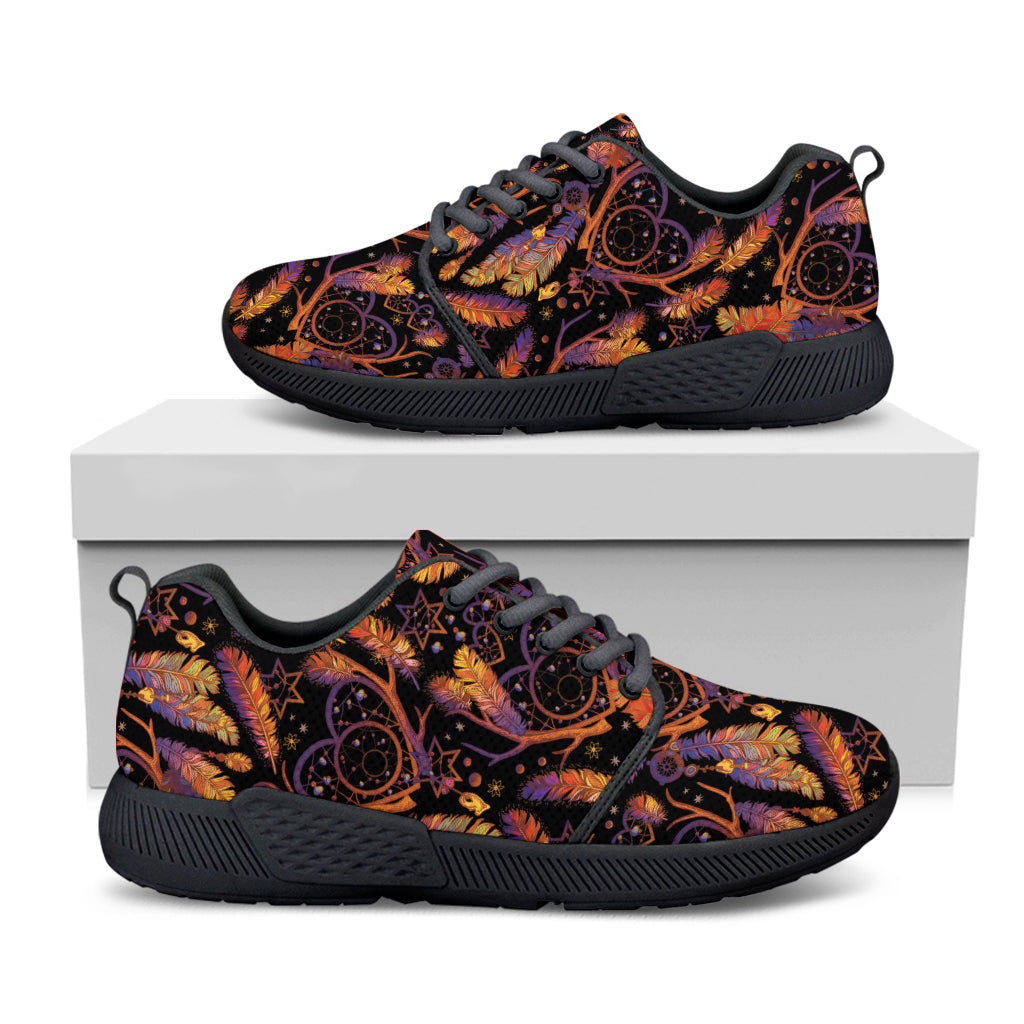 Indian Tribal Dream Catcher Print Black Athletic Shoes