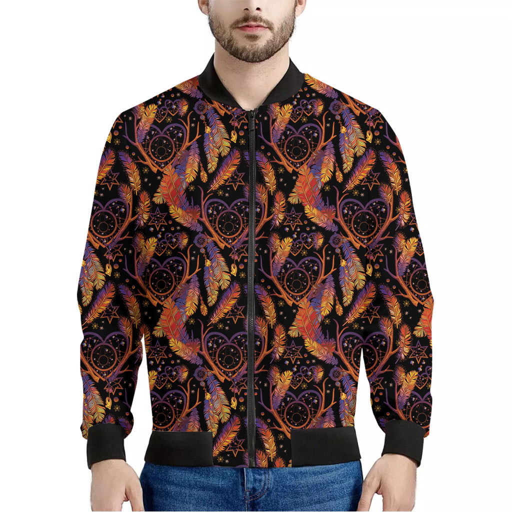 Indian Tribal Dream Catcher Print Men's Bomber Jacket