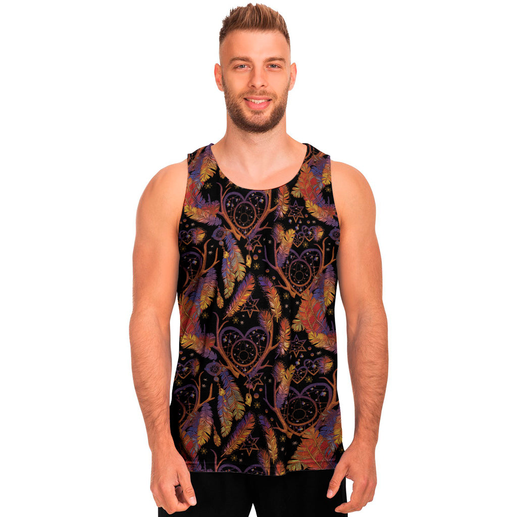 Indian Tribal Dream Catcher Print Men's Tank Top