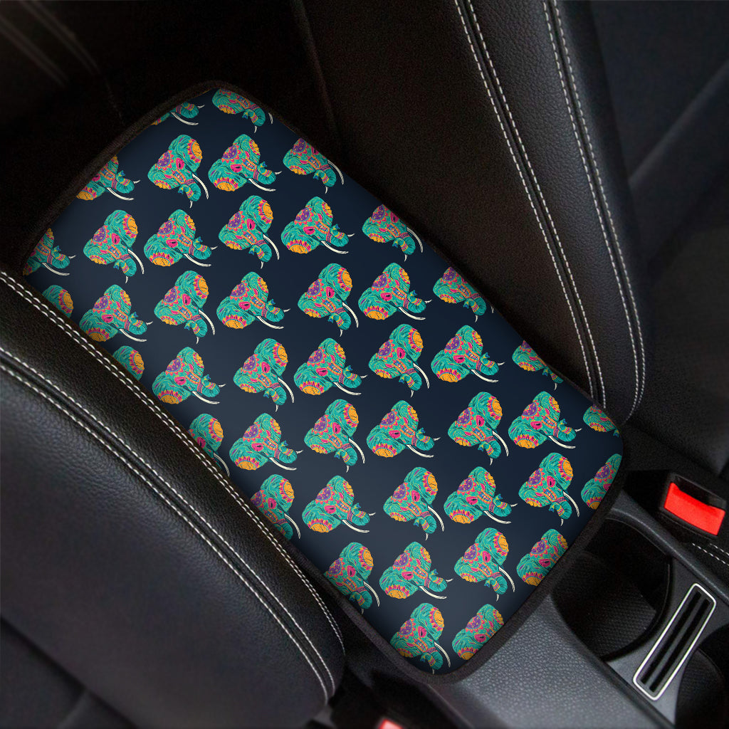 Indian Tribal Elephant Pattern Print Car Center Console Cover