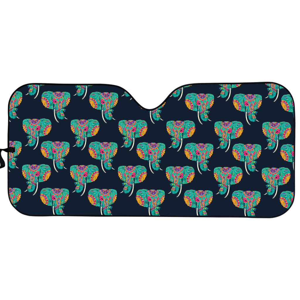 Indian Tribal Elephant Pattern Print Car Sun Shade