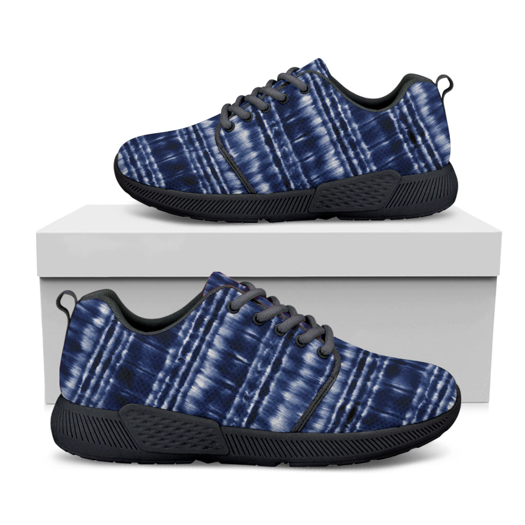 Indigo Dye Shibori Print Black Athletic Shoes