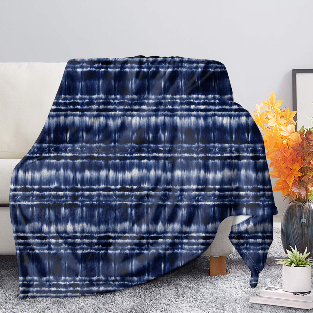 Indigo Dye Shibori Print Blanket