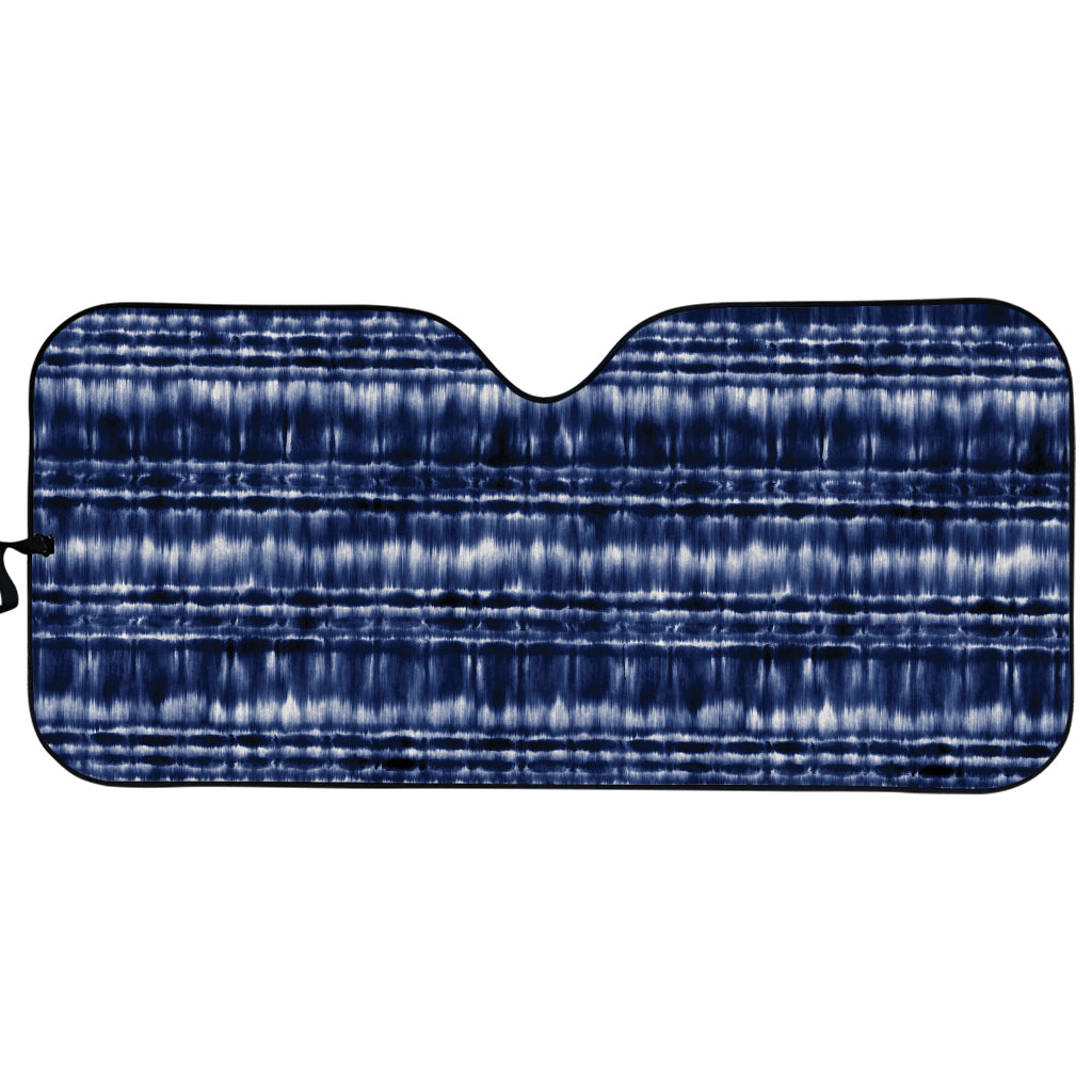 Indigo Dye Shibori Print Car Sun Shade