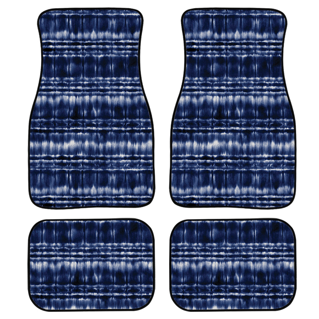 Indigo Dye Shibori Print Front and Back Car Floor Mats