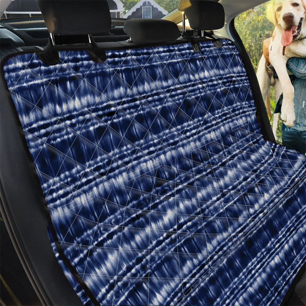 Indigo Dye Shibori Print Pet Car Back Seat Cover