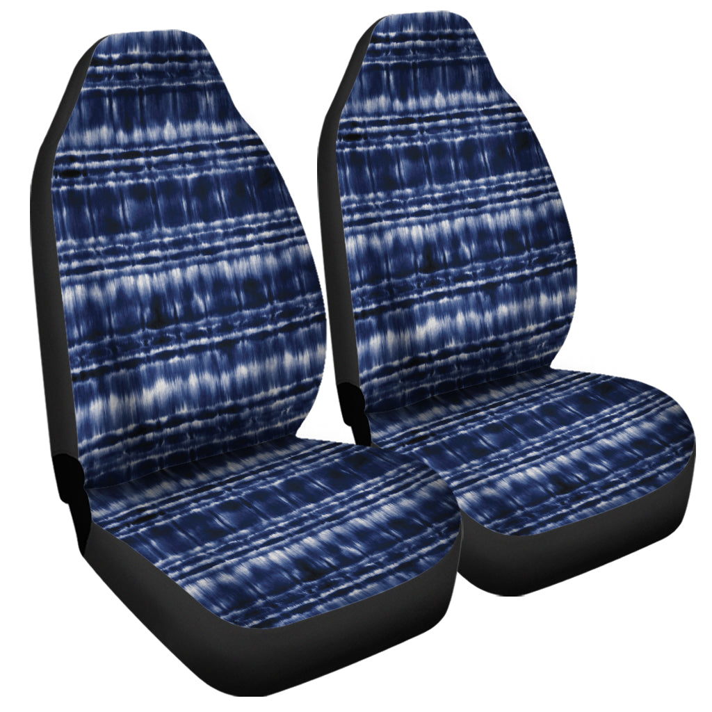 Indigo Dye Shibori Print Universal Fit Car Seat Covers