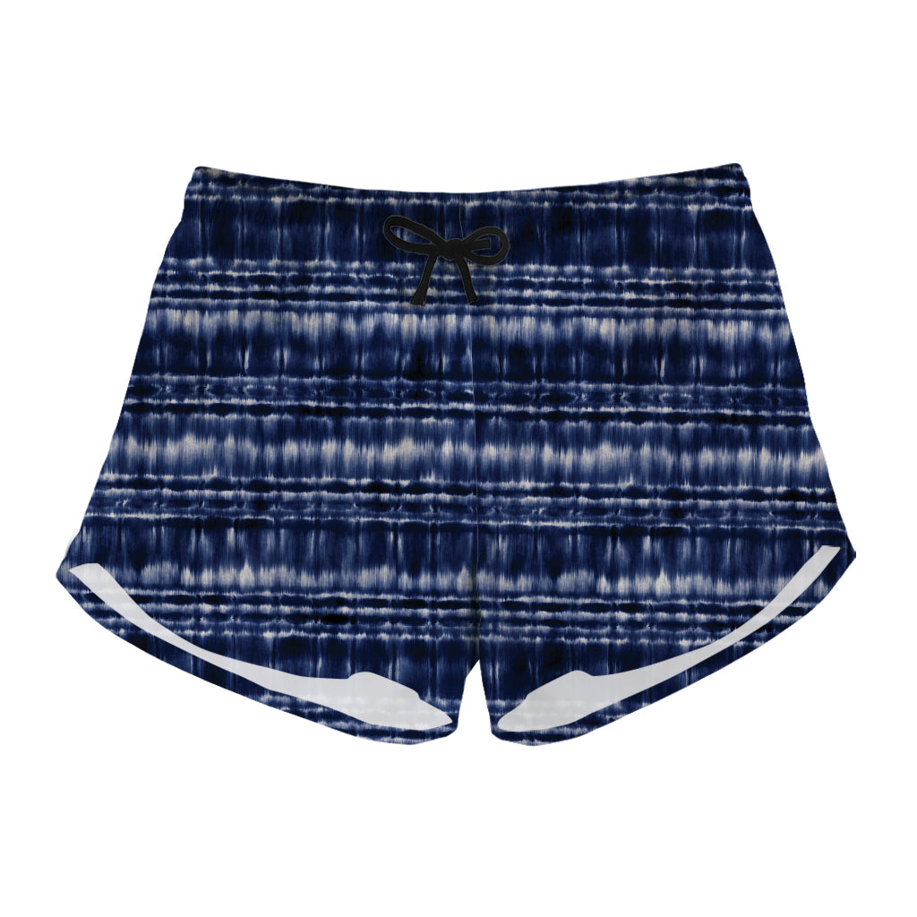 Indigo Dye Shibori Print Women's Shorts