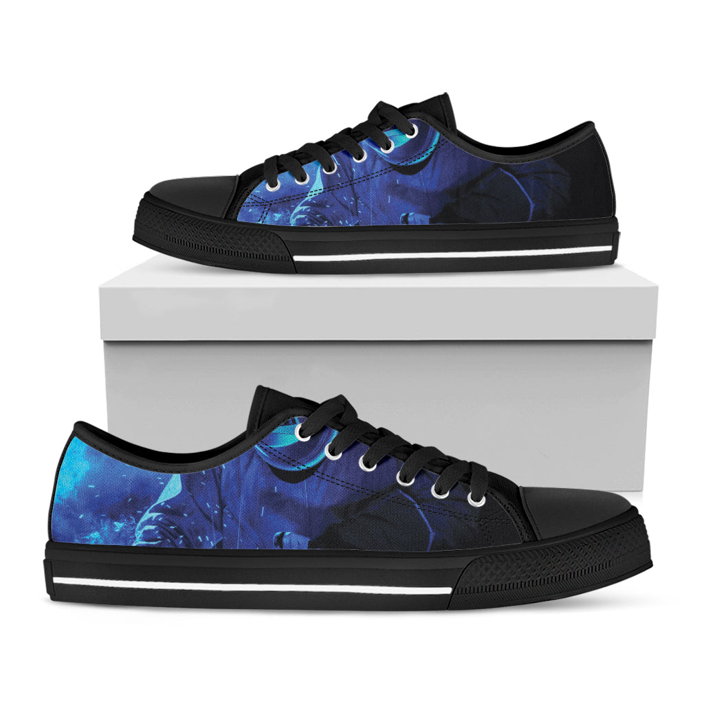 Industrial Welder Print Black Low Top Shoes